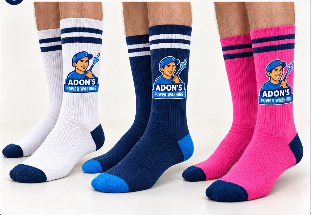 Adon's Power Washing Crew Socks
