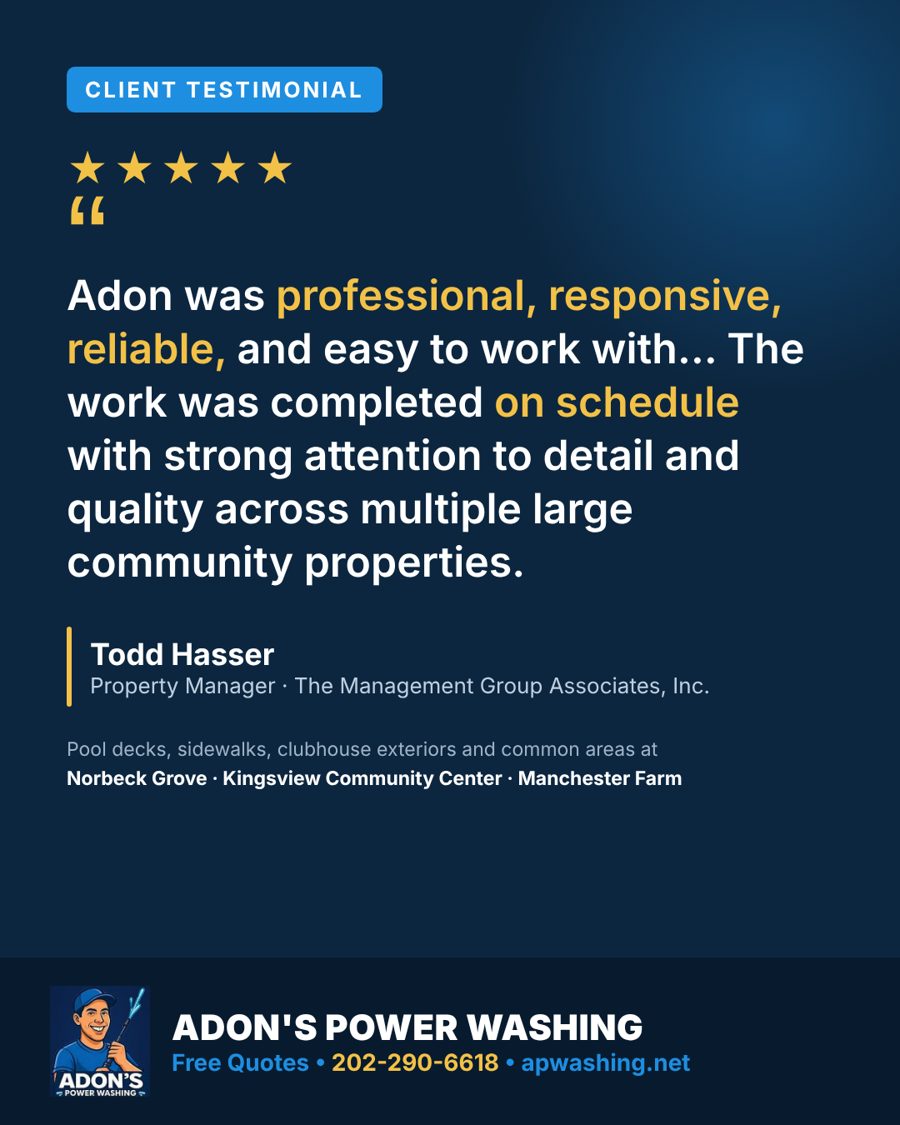 Recommendation from Todd Hasser, Property Manager at The Management Group Associates